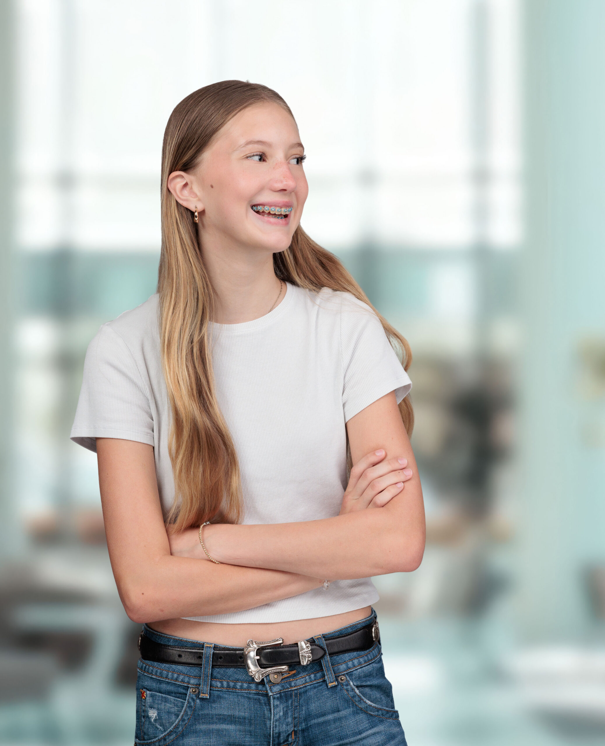 Austin Orthodontics 2025 Young patient smiling with braces at Austin Orthodontics